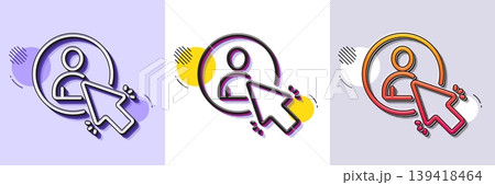 Select user line icon. Halftone dotted pattern. Gradient icon with grain shadow. Business management sign. Click symbol. Line user icon. Various designs. Vector Select user line icon. Halftone dotted pattern. Gradient icon with grain shadow. Business management sign. Click symbol. Line user icon. Various designs. Vector 139418464