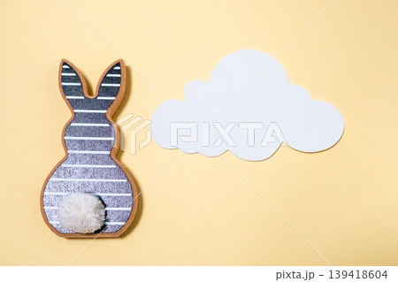 Creative Easter Celebration Decor Featuring Bunny and Cloud Creative Easter Celebration Decor Featuring Bunny and Cloud 139418604