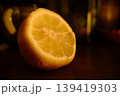 close up of fresh lemon on wooden table 139419303