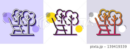 Deckchair line icon. Halftone dotted pattern. Gradient icon with grain shadow. Chair furniture sign. Camping chair symbol. Line deckchair icon. Various designs. Vector Deckchair line icon. Halftone dotted pattern. Gradient icon with grain shadow. Chair furniture sign. Camping chair symbol. Line deckchair icon. Various designs. Vector 139419339