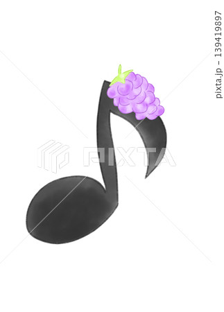 ぶどうの付いた音符 ぶどうの付いた音符 139419897