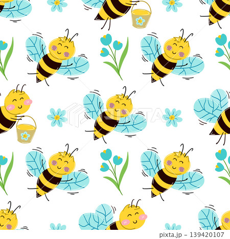 Seamless pattern. Spring print perfect for children's textile design, decor Seamless pattern. Spring print perfect for children's textile design, decor 139420107