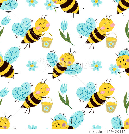 Seamless pattern. Spring print perfect for children's textile design, decor 139420112