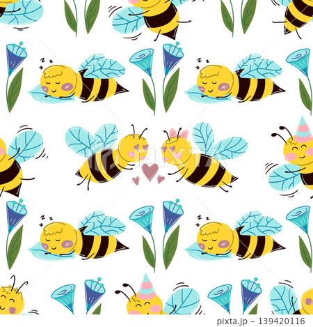 Seamless pattern. Spring print perfect for children's textile design, decor Seamless pattern. Spring print perfect for children's textile design, decor 139420116
