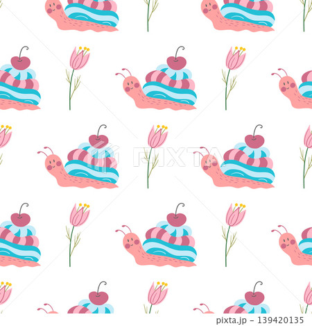 Seamless pattern. Spring print perfect for children's textile design, decor Seamless pattern. Spring print perfect for children's textile design, decor 139420135