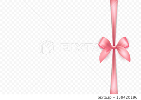 Vector 3d Ribbon with Bow for Gift Decoration and Packaging Design. Pink Ribbon for Celebration, Event and Invitation. Pink Ribbon Illustration for Holiday Card, Present Wrapping, Festive Template Vector 3d Ribbon with Bow for Gift Decoration and Packaging Design. Pink Ribbon for Celebration, Event and Invitation. Pink Ribbon Illustration for Holiday Card, Present Wrapping, Festive Template 139420196