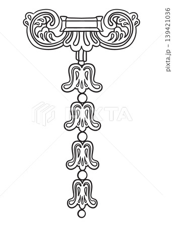 Repetitive vertical floral hand drawing design element vector illustration Repetitive vertical floral hand drawing design element vector illustration 139421036