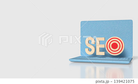 Laptop SEO Target Marketing Strategy 3d render. 139421075