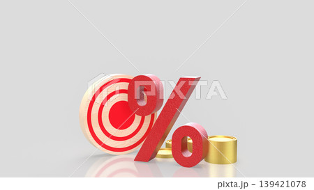 Percentage Financial Target Concept 3d render. 139421078