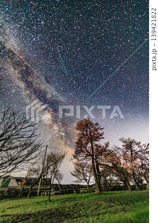 星空と夜桜が美しく調和する春の風景 星空と夜桜が美しく調和する春の風景 139421822
