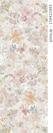 Soft muted watercolor floral and botanical seamless patterns collection Soft muted watercolor floral and botanical seamless patterns collection 139422993
