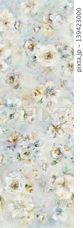 Soft muted watercolor floral and botanical seamless patterns collection Soft muted watercolor floral and botanical seamless patterns collection 139423000