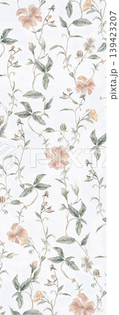 Soft muted watercolor floral and botanical seamless patterns collection 139423207