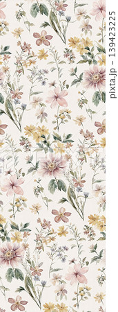 Soft muted watercolor floral and botanical seamless patterns collection Soft muted watercolor floral and botanical seamless patterns collection 139423225