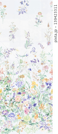 Soft muted watercolor floral and botanical seamless patterns collection 139423311