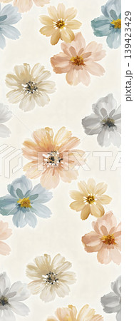 Soft muted watercolor floral and botanical seamless patterns collection Soft muted watercolor floral and botanical seamless patterns collection 139423429
