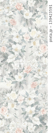 Soft muted watercolor floral and botanical seamless patterns collection 139423591