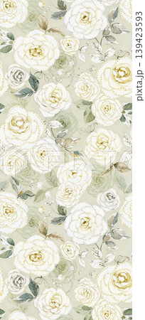 Soft muted watercolor floral and botanical seamless patterns collection Soft muted watercolor floral and botanical seamless patterns collection 139423593