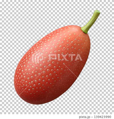 3D Red Passion Fruit Icon with Dots on Transparent Background 3D Red Passion Fruit Icon with Dots on Transparent Background 139423990