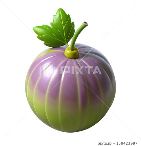 3D Turnip Icon with Leaf and Stem Detail on transparent background 3D Turnip Icon with Leaf and Stem Detail on transparent background 139423997