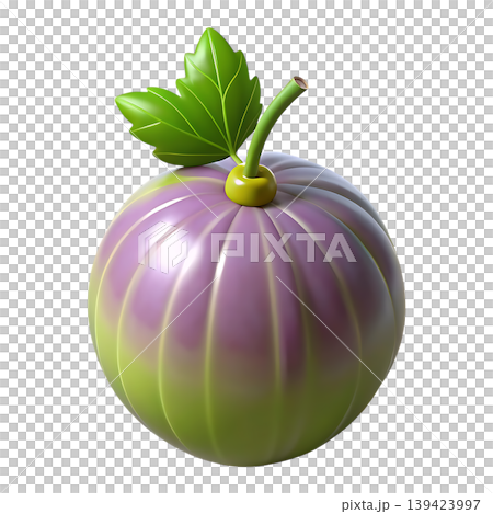 3D Turnip Icon with Leaf and Stem Detail on transparent background 3D Turnip Icon with Leaf and Stem Detail on transparent background 139423997