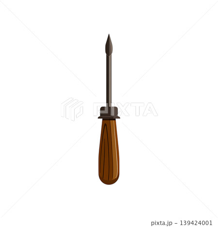 awl with a wooden handle on transparent background awl with a wooden handle on transparent background 139424001