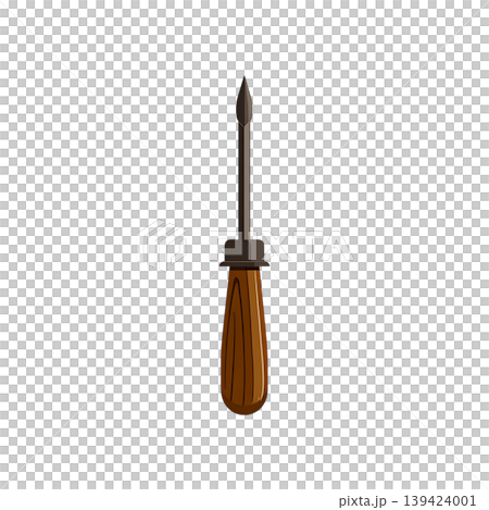 awl with a wooden handle on transparent background awl with a wooden handle on transparent background 139424001