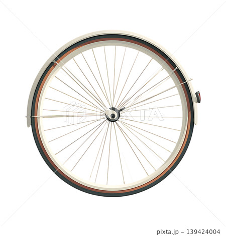 Bicycle wheel with fender and spokes on transparent background Bicycle wheel with fender and spokes on transparent background 139424004
