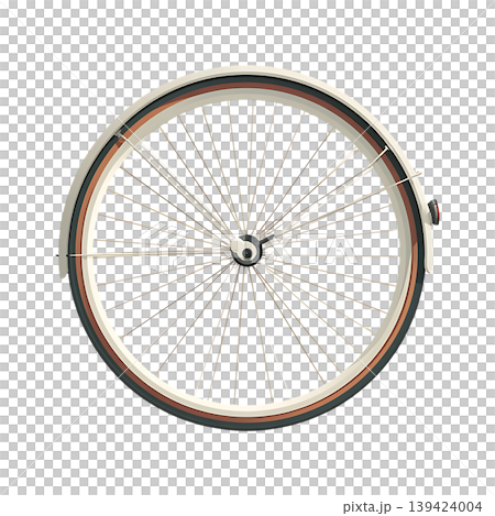 Bicycle wheel with fender and spokes on transparent background Bicycle wheel with fender and spokes on transparent background 139424004