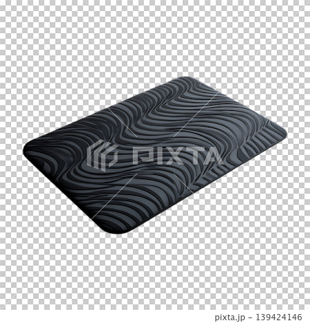 Gray and Black Wavy Patterned AntiFatigue Mat on transparent background Gray and Black Wavy Patterned AntiFatigue Mat on transparent background 139424146