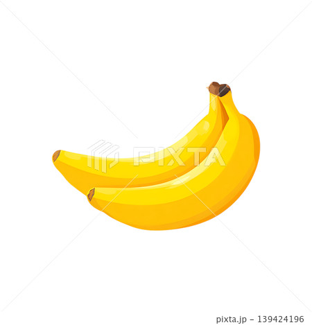 Two ripe yellow bananas on transparent background 139424196