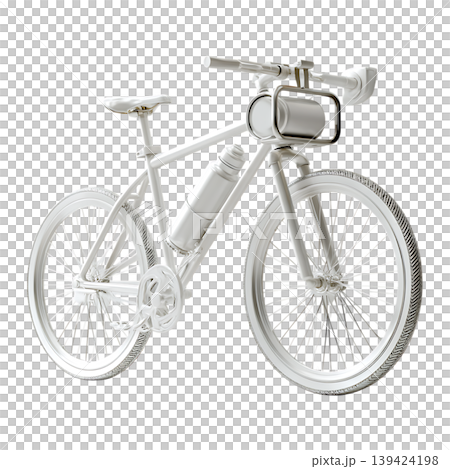 White Bike with Water Bottle on Transparent Background White Bike with Water Bottle on Transparent Background 139424198