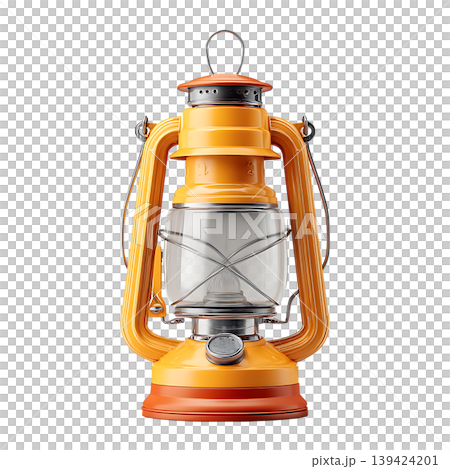 Yellow and Orange Lantern on transparent background 139424201