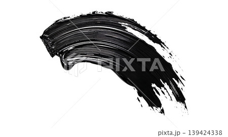 Black mascara smear cosmetic swatch on transparent background 139424338
