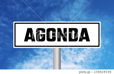 Agonda road sign on sky background 139424539