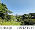青空と鯉のぼりが並ぶ公園の風景｜緑あふれる高台と都市景観 139424919