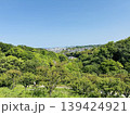 新緑の丘陵から望む住宅街と青空のパノラマ風景｜自然と都市が調和する郊外の景観 139424921