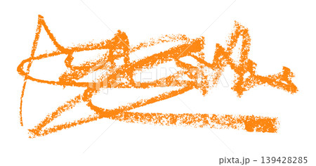 orange pencil strokes isolated on transparent background 139428285