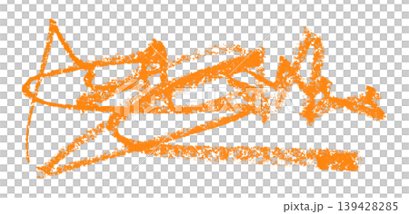 orange pencil strokes isolated on transparent background 139428285