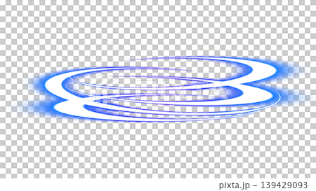 A swirling ring of light glowing blue, a magic circle-style effect material for compositing. 139429093