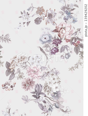 Large collection of soft watercolor floral and nature inspired seamless patterns 139429202