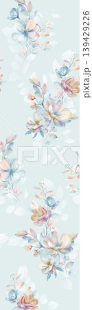 Large collection of soft watercolor floral and nature inspired seamless patterns Large collection of soft watercolor floral and nature inspired seamless patterns 139429226