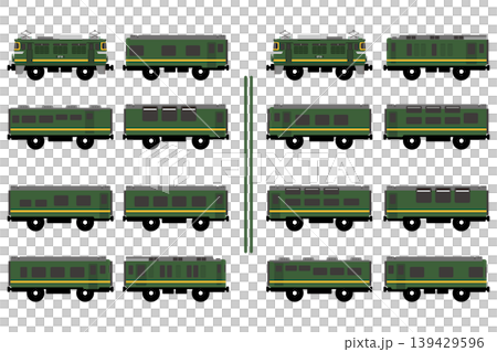 A toy-style EF81 locomotive and Twilight Express passenger car set. A toy-style EF81 locomotive and Twilight Express passenger car set. 139429596