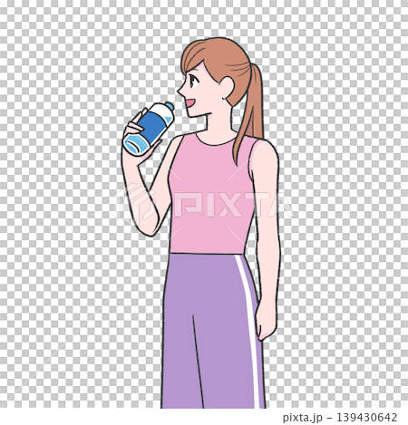ペットボトルを持つ女性 ペットボトルを持つ女性 139430642