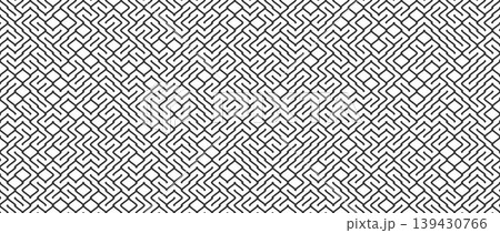 Geometric grid seamless pattern. Abstract linear repeating maze net background. Vector repeated retro line lattice backdrop. Line labyrinth texture wallpaper for graphic print, design template Geometric grid seamless pattern. Abstract linear repeating maze net background. Vector repeated retro line lattice backdrop. Line labyrinth texture wallpaper for graphic print, design template 139430766