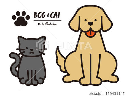 犬と猫のベクターイラストセット 犬と猫のベクターイラストセット 139431145