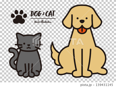 犬と猫のベクターイラストセット 犬と猫のベクターイラストセット 139431145