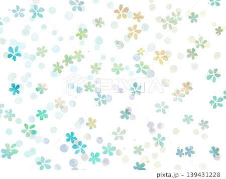 繊細でかわいい水彩のお花とドットの総柄壁紙 繊細でかわいい水彩のお花とドットの総柄壁紙 139431228