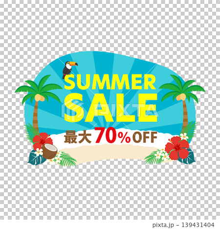 夏季促銷熱帶度假村橫幅 夏季促銷熱帶度假村橫幅 139431404