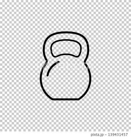 Fitness Kettlebell Weight Line Icon 139431457